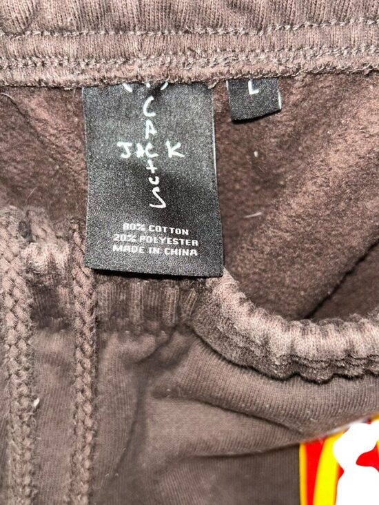 cactus jack mcdonalds brown joggers sweatpants L - Picture 2 of 3